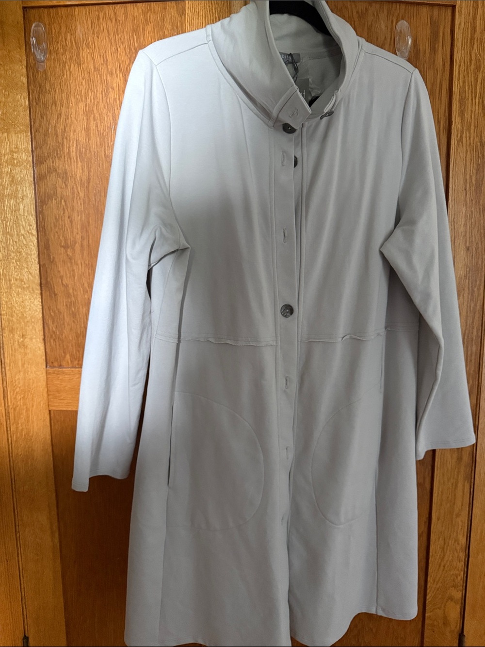 Habitat Light Gray Women's Trench Coat with Stand Collar
